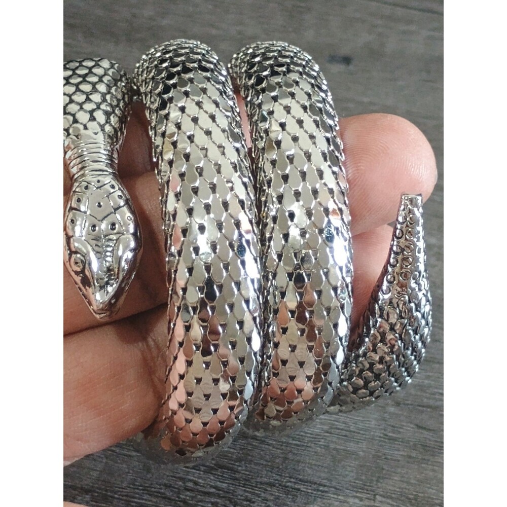 Whiting And Davis Snake SerpentSilver Tone Wrap Vintage Bracelet Read Descripton